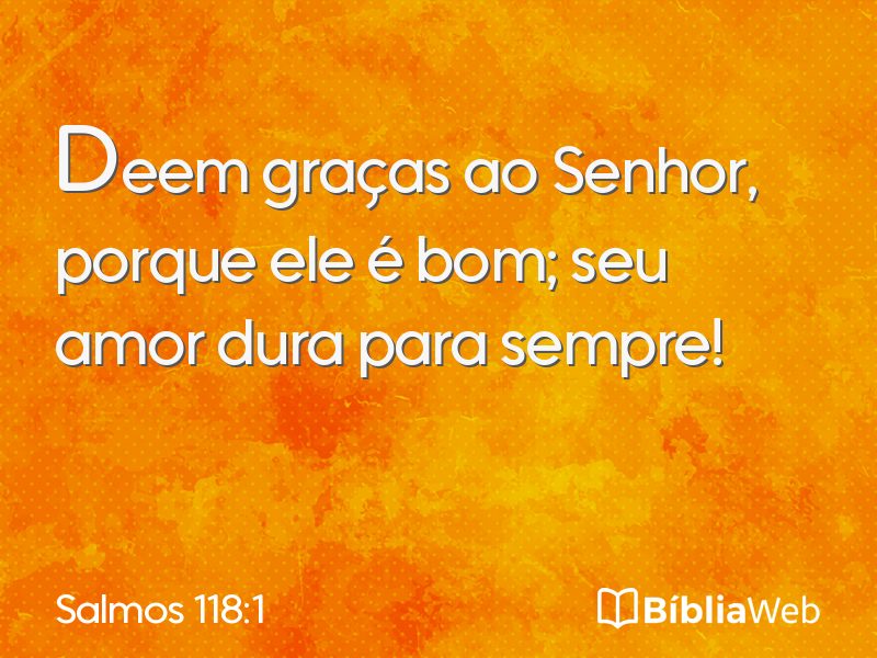 Salmos 118:1 em imagem para compartilhar