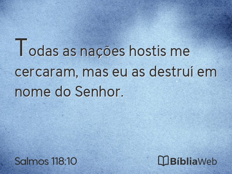 Salmos 118:10 em imagem para compartilhar