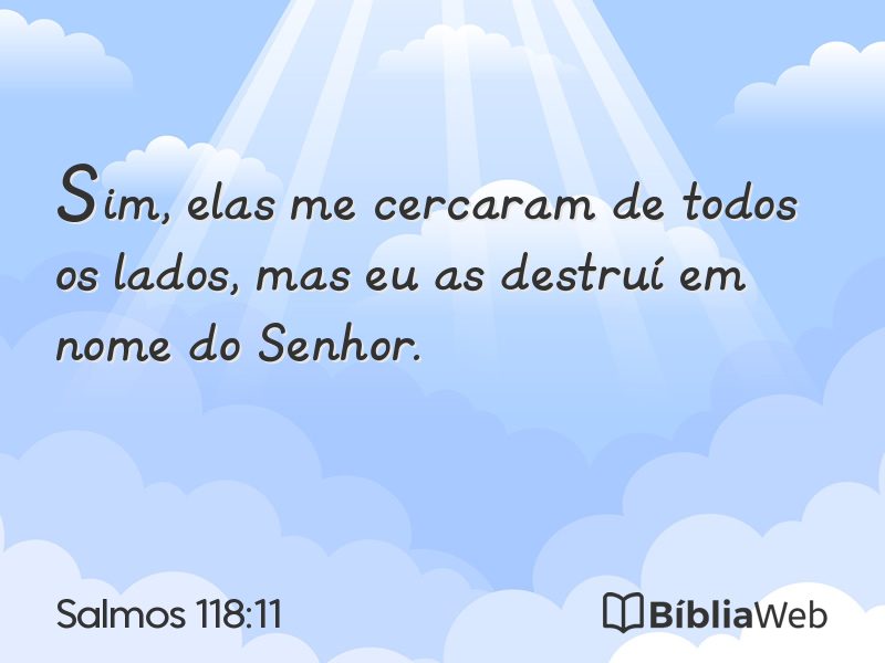 Salmos 118:11 em imagem para compartilhar