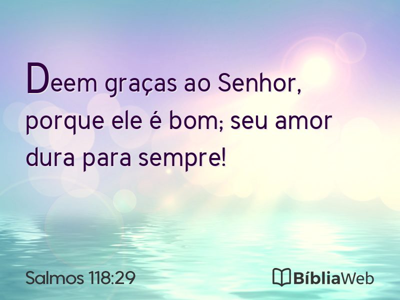 Salmos 118:29 em imagem para compartilhar