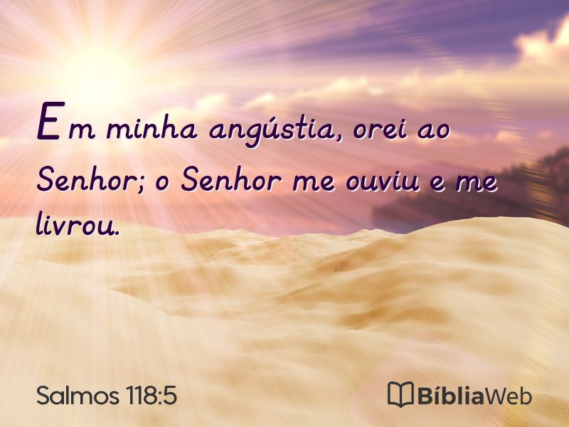 Salmos 118:5 em imagem para compartilhar