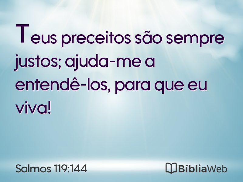 Salmos 119:144 em imagem para compartilhar