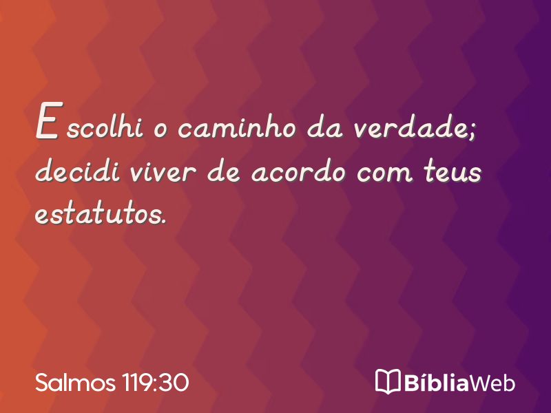 Salmos 119:30 em imagem para compartilhar