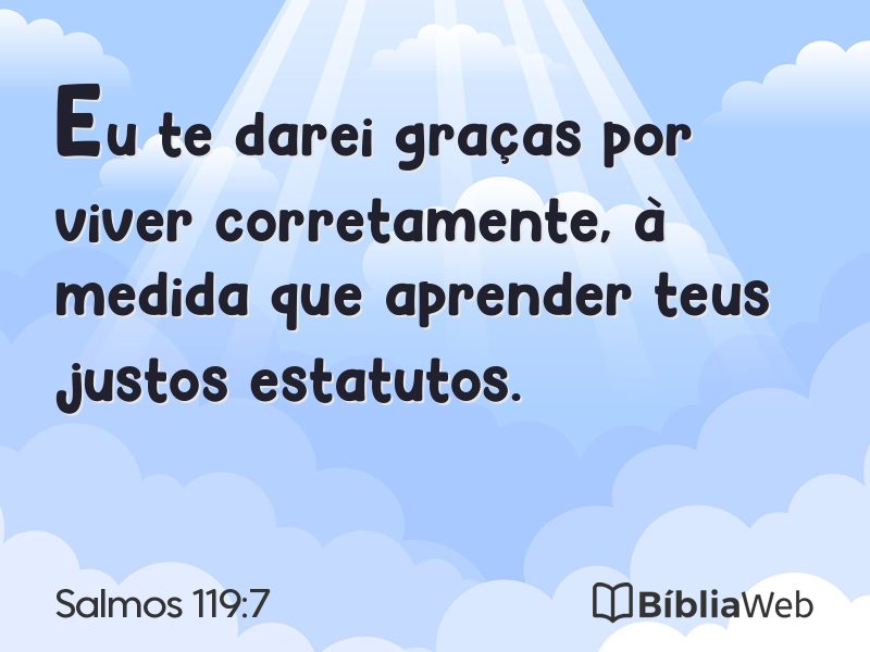 Salmos 119:7 em imagem para compartilhar