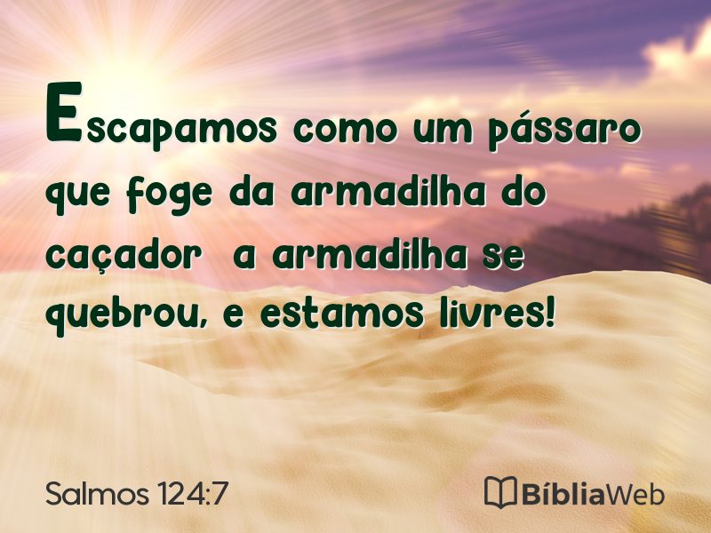 Salmos 124:7 em imagem para compartilhar