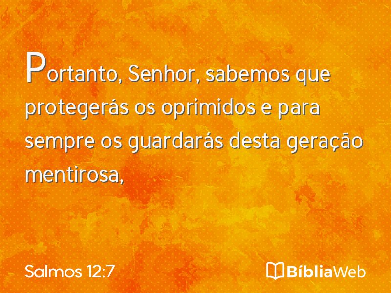 Salmos 12:7 em imagem para compartilhar
