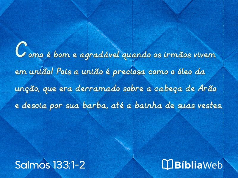 Salmos 133:1-2 em imagem para compartilhar