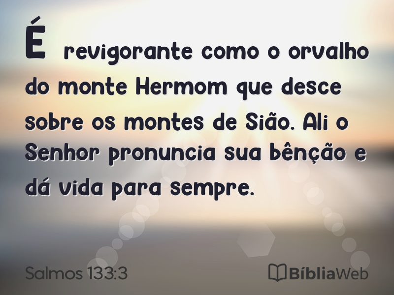 Salmos 133:3 em imagem para compartilhar