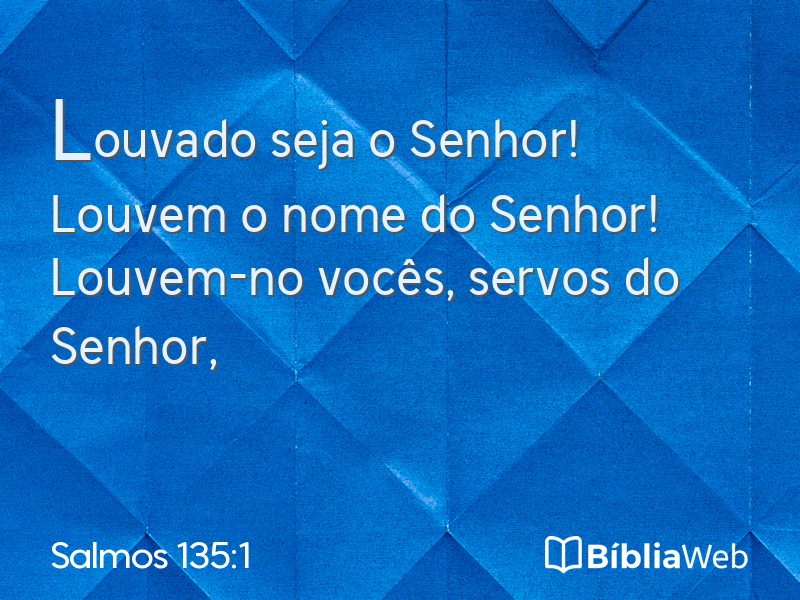 Salmos 135:1 em imagem para compartilhar