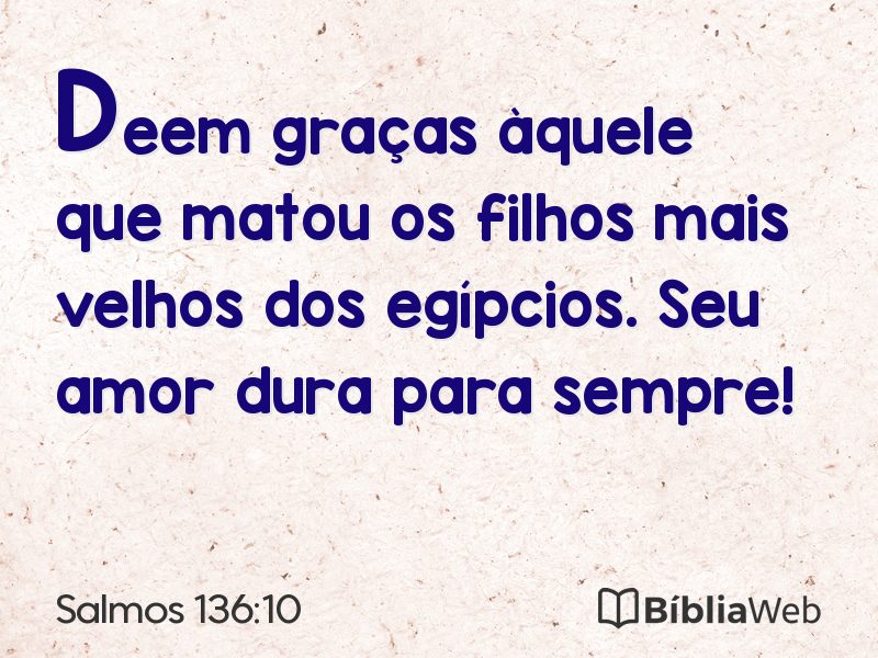 Salmos 136:10 em imagem para compartilhar