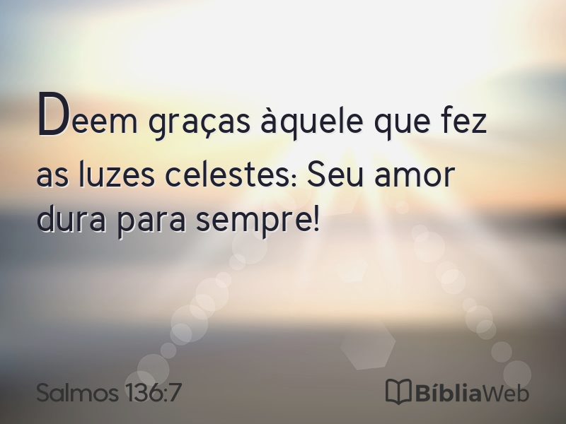 Salmos 136:7 em imagem para compartilhar