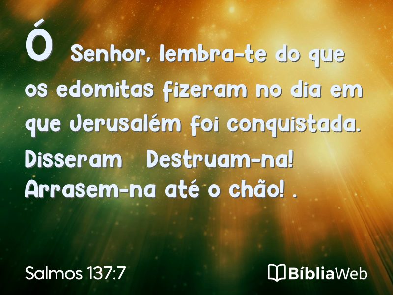 Salmos 137:7 em imagem para compartilhar