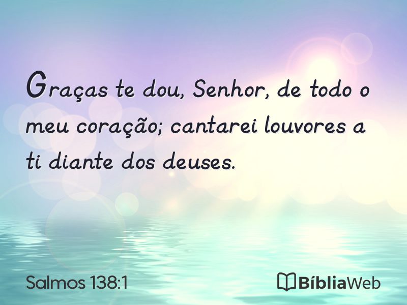 Salmos 138:1 em imagem para compartilhar