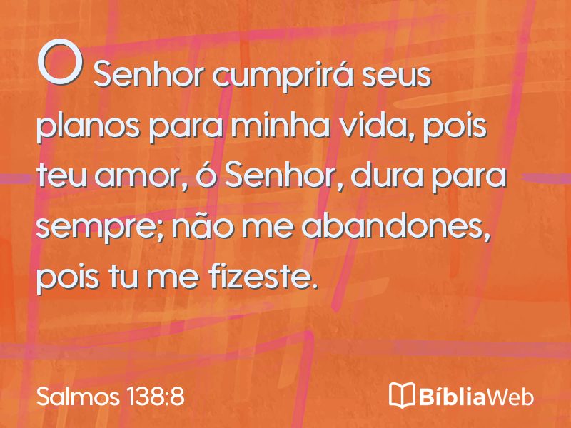 Salmos 138:8 em imagem para compartilhar