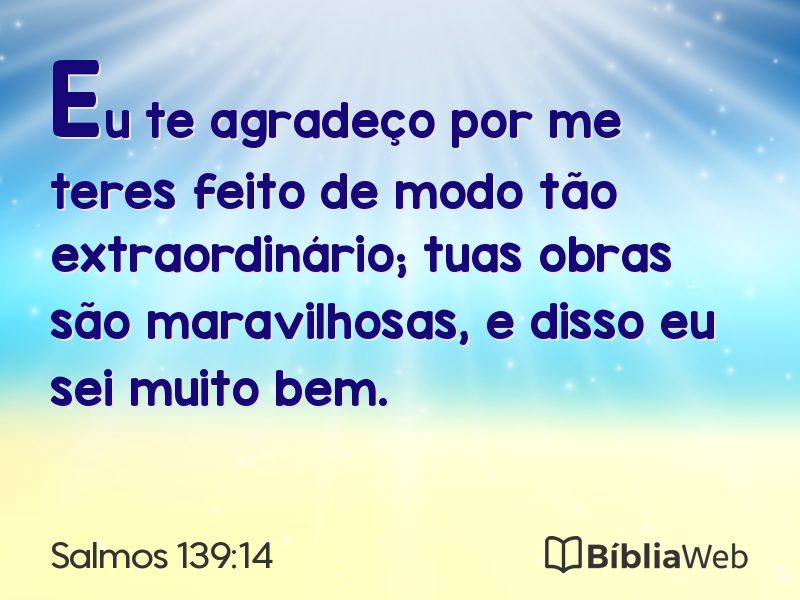 Salmos 139:14 em imagem para compartilhar