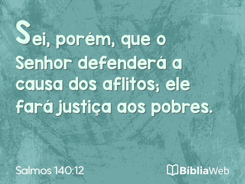 Salmos 140:12 em imagem para compartilhar