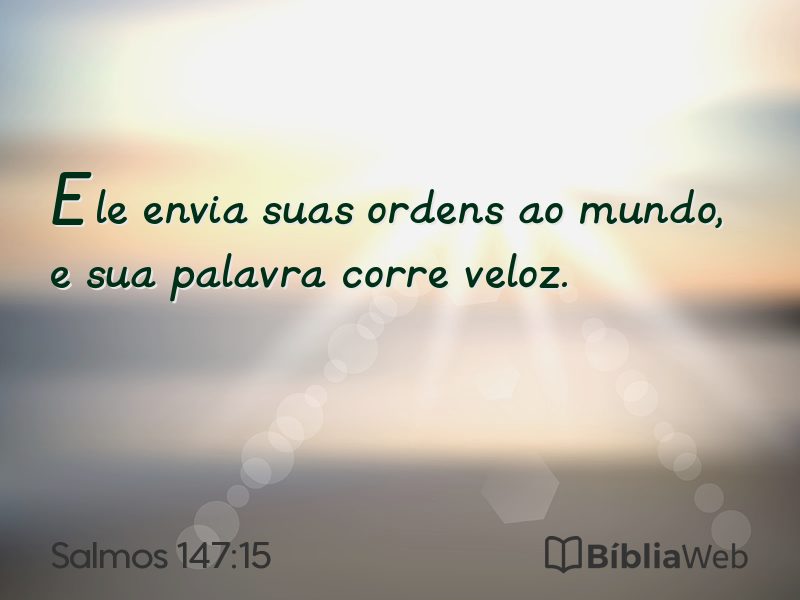 Salmos 147:15 em imagem para compartilhar