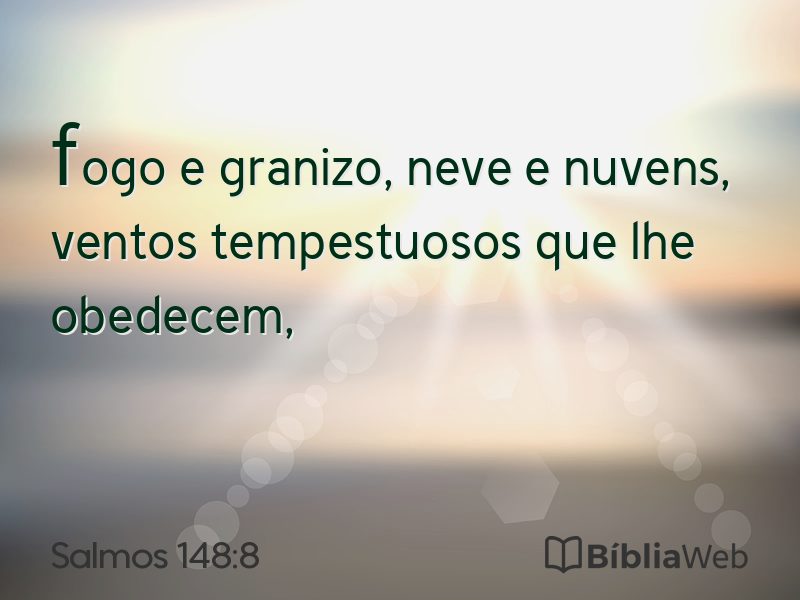 Salmos 148:8 em imagem para compartilhar