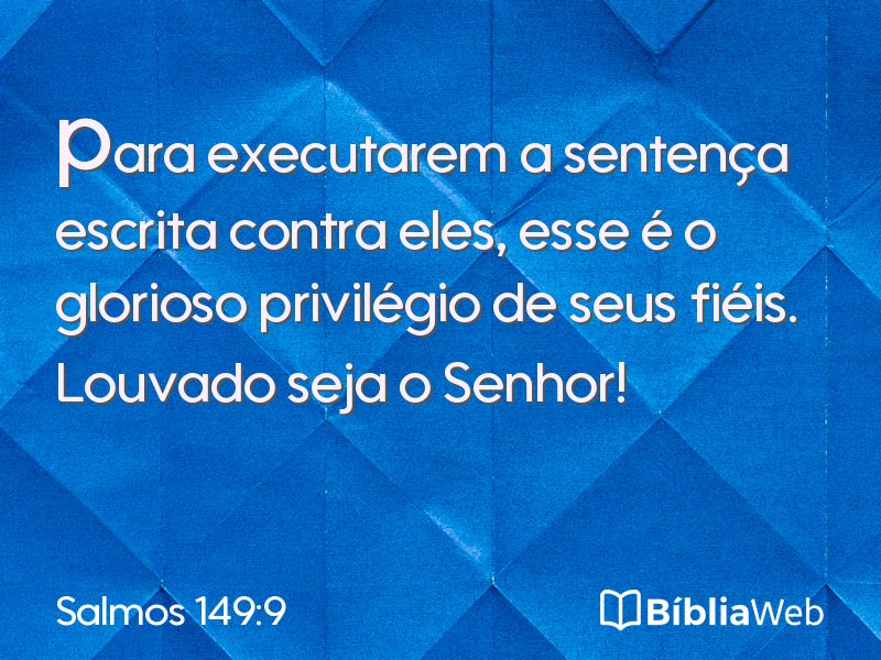 Salmos 149:9 em imagem para compartilhar