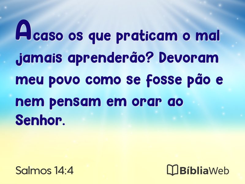 Salmos 14:4 em imagem para compartilhar