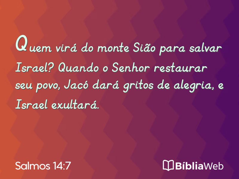 Salmos 14:7 em imagem para compartilhar