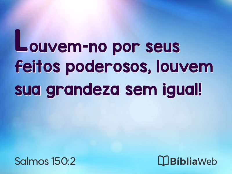 Salmos 150:2 em imagem para compartilhar