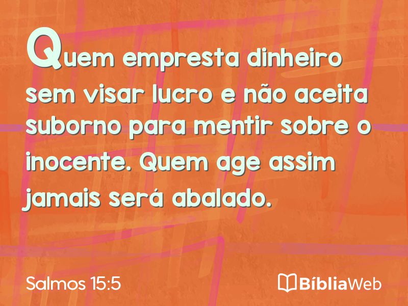 Salmos 15:5 em imagem para compartilhar