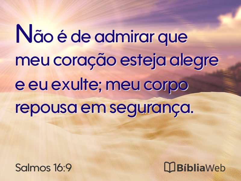 Salmos 16:9 em imagem para compartilhar