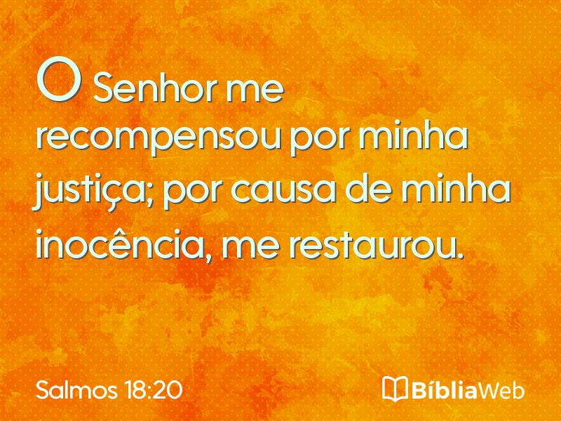 Salmos 18:20 em imagem para compartilhar