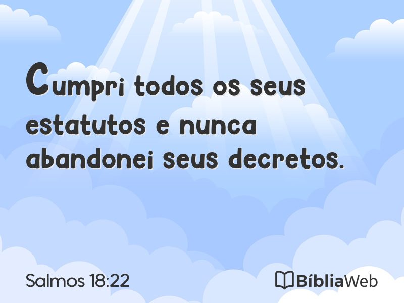 Salmos 18:22 em imagem para compartilhar