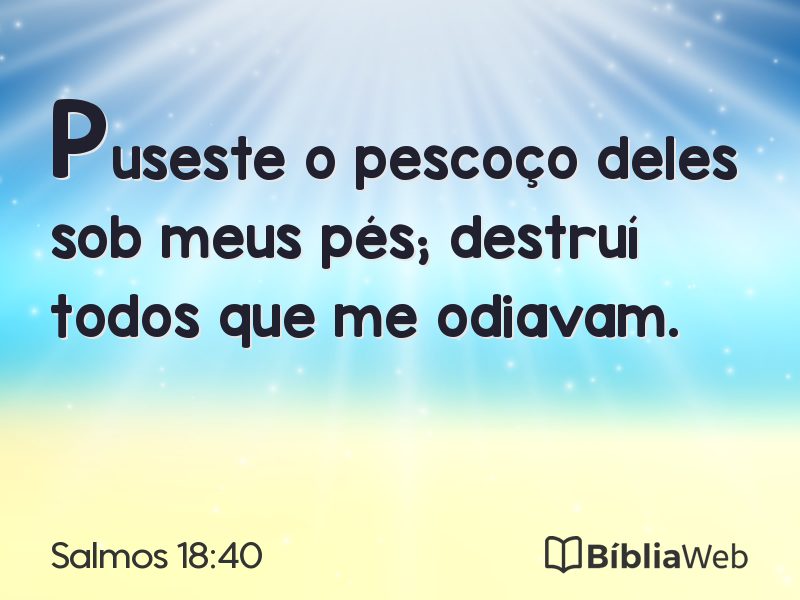 Salmos 18:40 em imagem para compartilhar