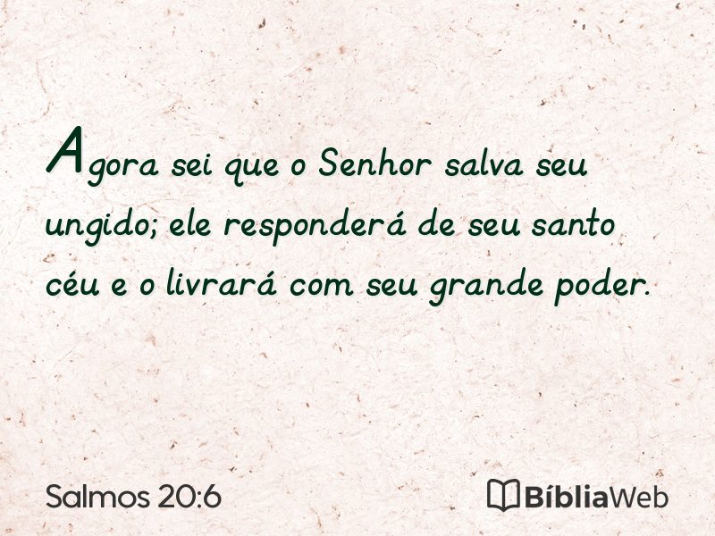 Salmos 20:6 em imagem para compartilhar