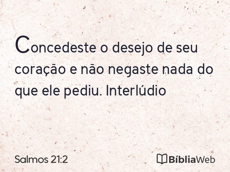 Salmos 21:2 em imagem para compartilhar