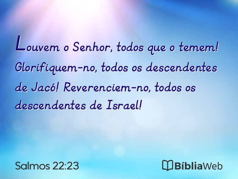 Salmos 22:23 em imagem para compartilhar