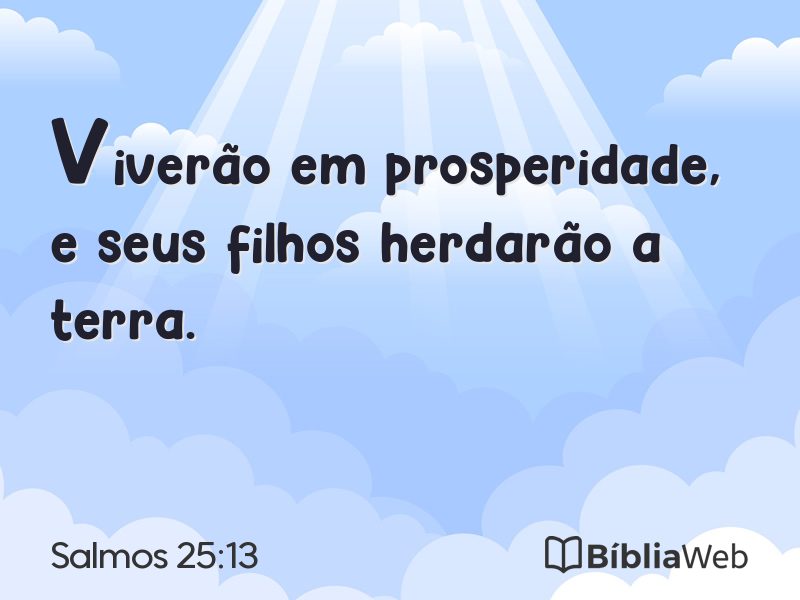 Salmos 25:13 em imagem para compartilhar