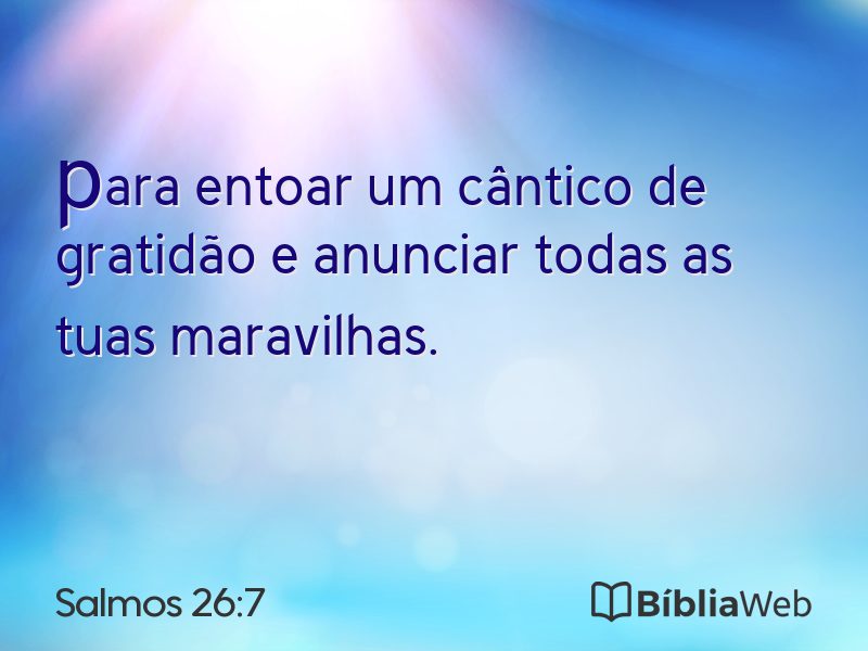 Salmos 26:7 em imagem para compartilhar