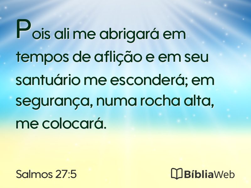 Salmos 27:5 em imagem para compartilhar