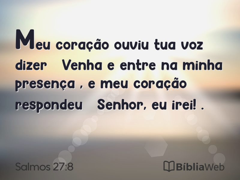 Salmos 27:8 em imagem para compartilhar