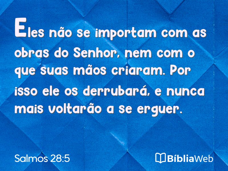 Salmos 28:5 em imagem para compartilhar