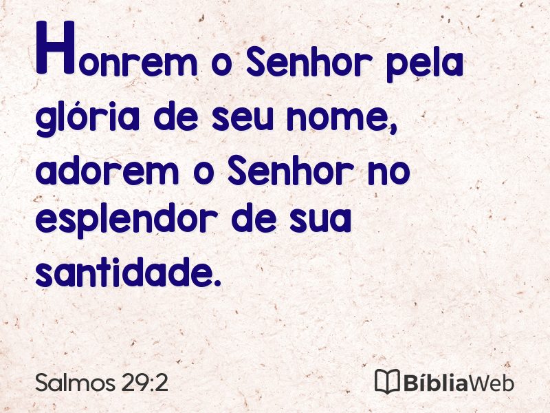 Salmos 29:2 em imagem para compartilhar