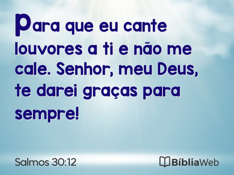 Salmos 30:12 em imagem para compartilhar