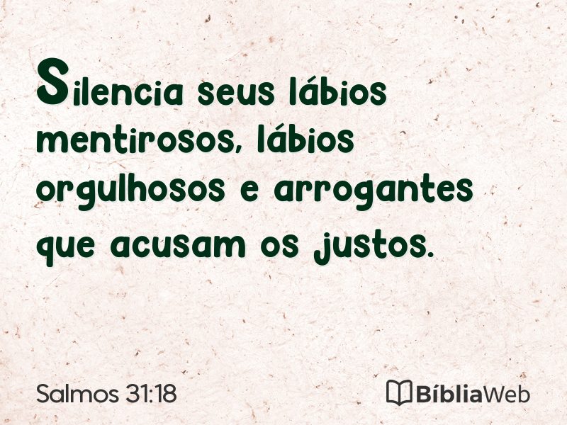 Salmos 31:18 em imagem para compartilhar