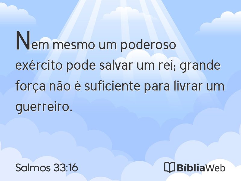 Salmos 33:16 em imagem para compartilhar