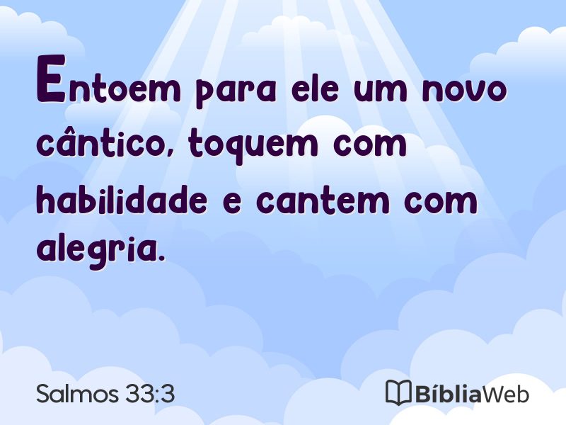Salmos 33:3 em imagem para compartilhar