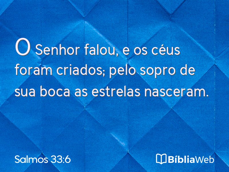Salmos 33:6 em imagem para compartilhar