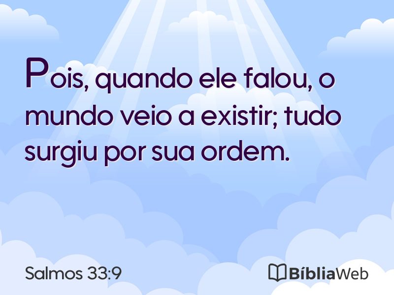 Salmos 33:9 em imagem para compartilhar