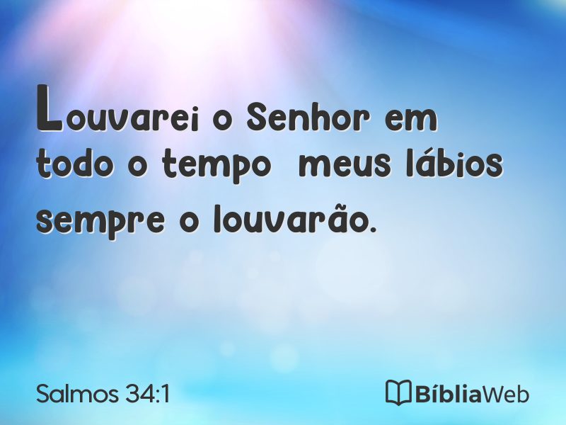 Salmos 34:1 em imagem para compartilhar