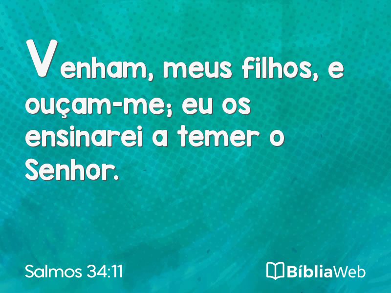 Salmos 34:11 em imagem para compartilhar
