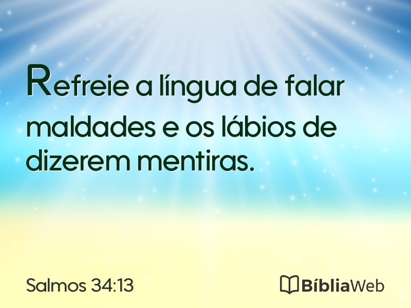 Salmos 34:13 em imagem para compartilhar