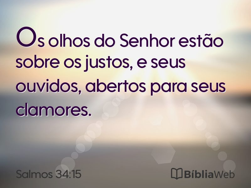 Salmos 34:15 em imagem para compartilhar